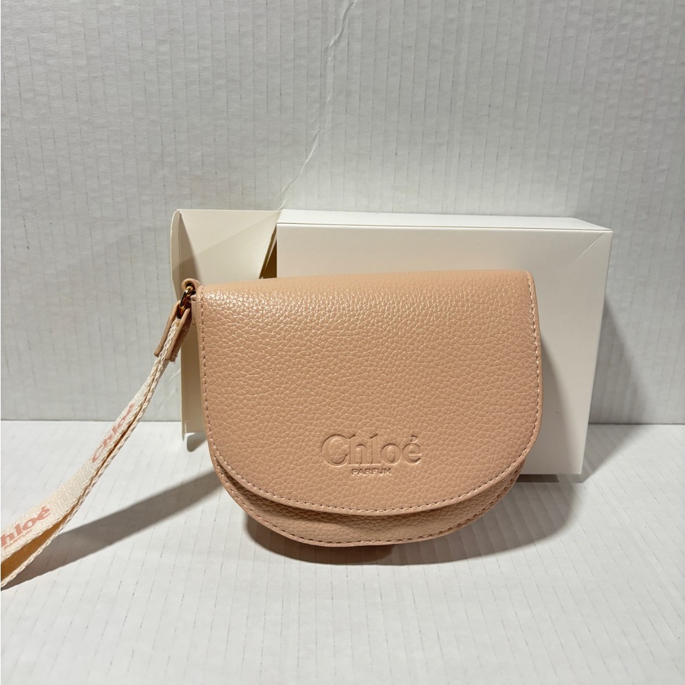 Chloe Blush Leather Wristlet